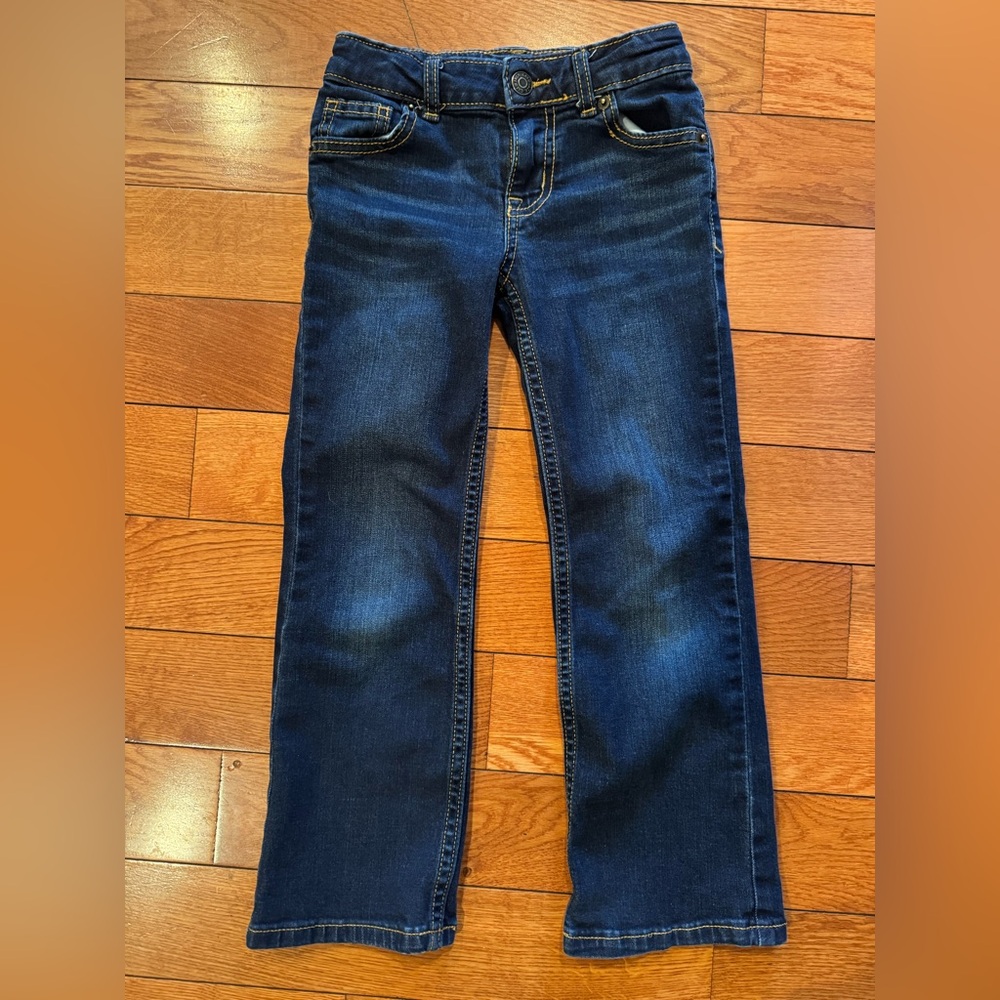 Cat & Jack Girls 4T Bootcut Jeans – Super Stretch Denim- Adjustable Waist
